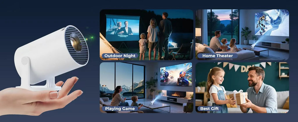 FOCABO Projector HY300 Pro 4K Android 11 Dual Wifi6 260ANSI Allwinner H713 BT5.0 1080P 1280*720P Home Cinema Outdoor Projetor