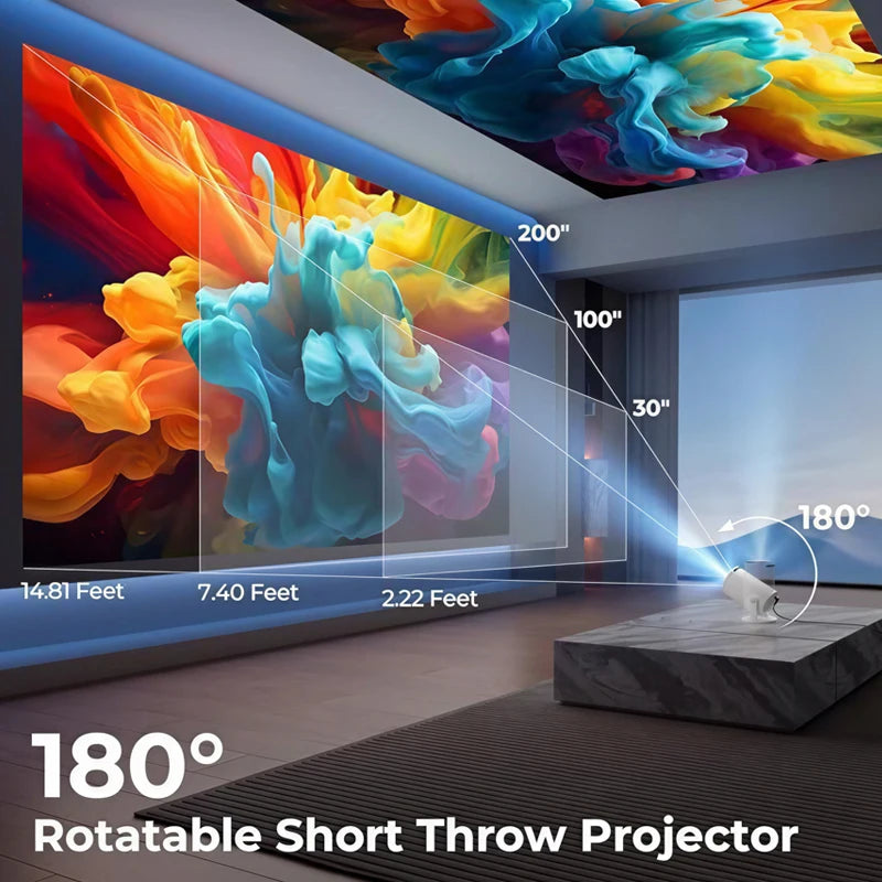 FOCABO Projector HY300 Pro 4K Android 11 Dual Wifi6 260ANSI Allwinner H713 BT5.0 1080P 1280*720P Home Cinema Outdoor Projetor