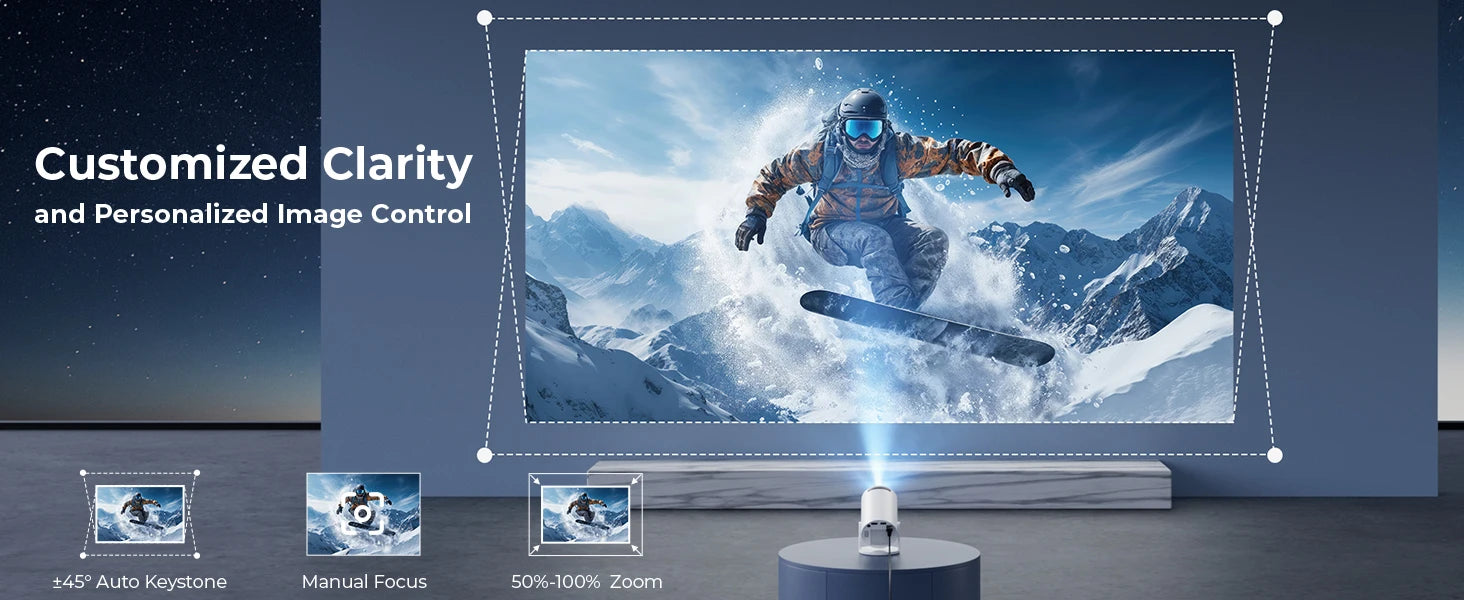 FOCABO Projector HY300 Pro 4K Android 11 Dual Wifi6 260ANSI Allwinner H713 BT5.0 1080P 1280*720P Home Cinema Outdoor Projetor